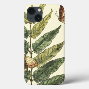 Butterflies & Leaves with Black Frame iPhone 13 Case