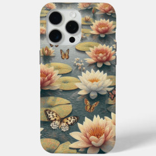 Butterflies Lilies in the Lake iPhone 15 Pro Max Case