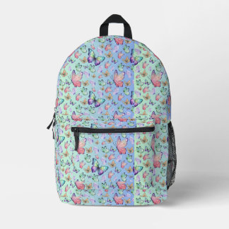 Butterflies Linear Gradient Background Pattern Printed Backpack