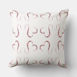Butterflies Linked Hearts in Red, Pink, & Black Cushion