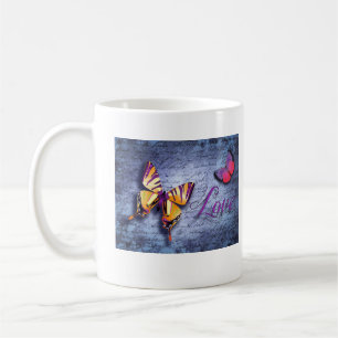 Butterflies love blue coffee mug
