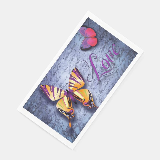 Butterflies love blue napkin (Corner)