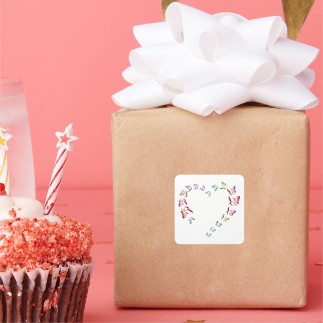 butterflies love  Square Sticker (Party)