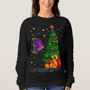 Butterflies Lover Gift Santa Hat Butterfly Christm Sweatshirt