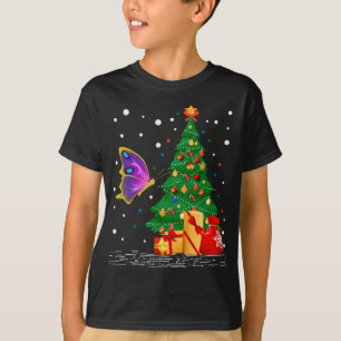Butterflies Lover Gift Santa Hat Butterfly Christm T-Shirt