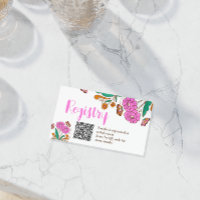 Butterflies Lovers Pink Floral Script Bridal