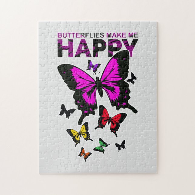 Butterflies Make Me Happy Jigsaw Puzzle (Vertical)