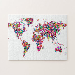 Butterflies Map of the World Jigsaw Puzzle