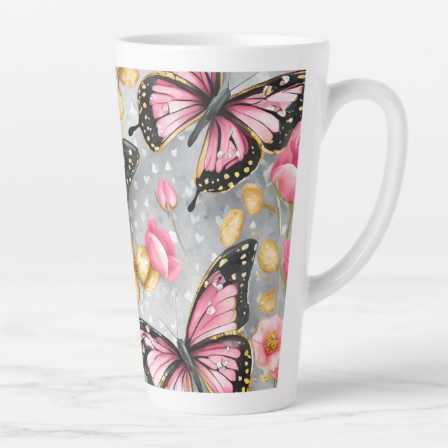 Butterflies (matches with journal) latte mug (Right)