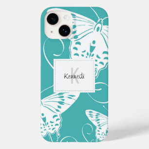 Butterflies Monogram Pattern Case-Mate iPhone 14 Case