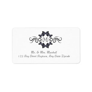 Butterflies Monogrammed Label
