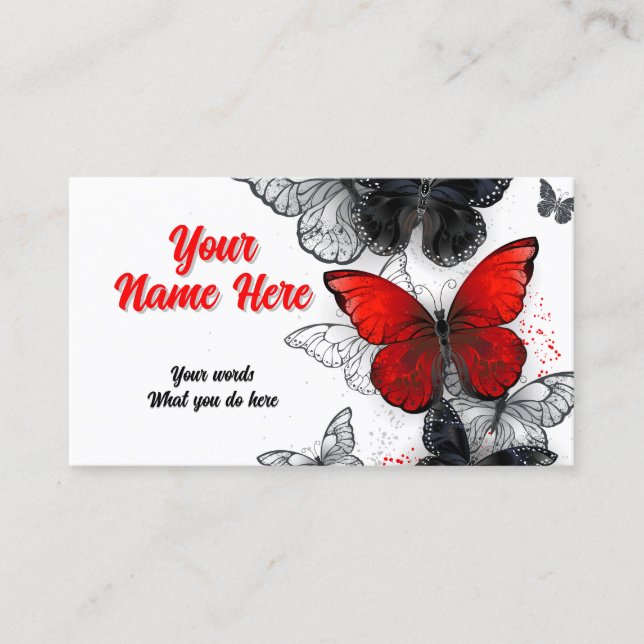 Butterflies Morpho and Monarchs Business Card (Front)