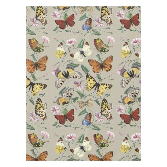 Butterflies & Moths Nature Illustration Collection Tablecloth (Front)