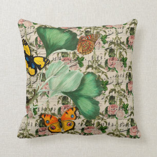 Butterflies, Music and Leaves Cushion
