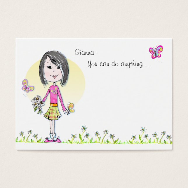 Butterflies n' Daisies front&back Lunchbox note! (Front)