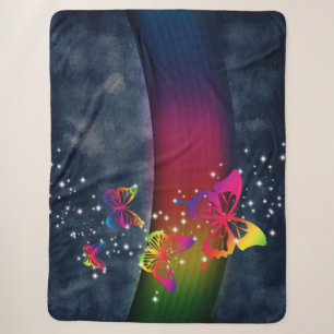 Butterflies n Rainbows Sherpa Blanket