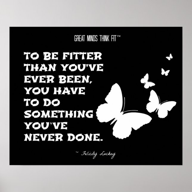 Butterflies of Fitness Motivation: Black White 005 Poster (Front)