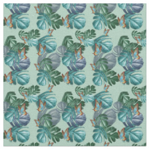 Butterflies of Paradise Tropical Splash in Blues, Fabric