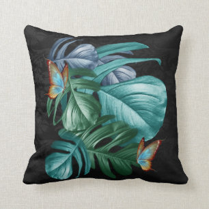 Butterflies of Paradise/Tropical Turquoise Splash Cushion