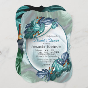 Butterflies of Paradise/Tropical Turquoise Splash Invitation