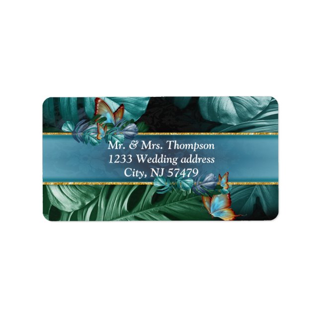 Butterflies of Paradise/Tropical Turquoise Splash Label (Front)