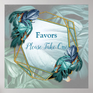 Butterflies of Paradise/Tropical Turquoise Splash Poster