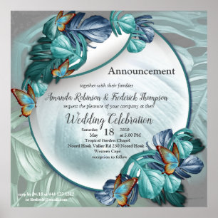 Butterflies of Paradise/Tropical Turquoise Splash Poster