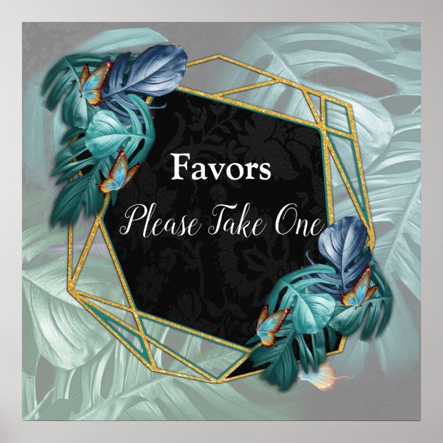 Butterflies of Paradise/Tropical Turquoise Splash Poster (Front)