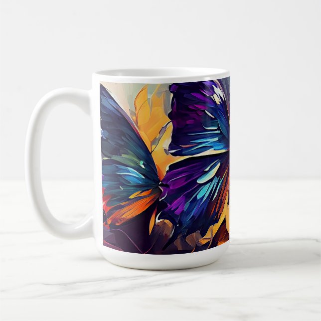 Butterflies Oil Painting Style design10 Coffee Mug (Left)
