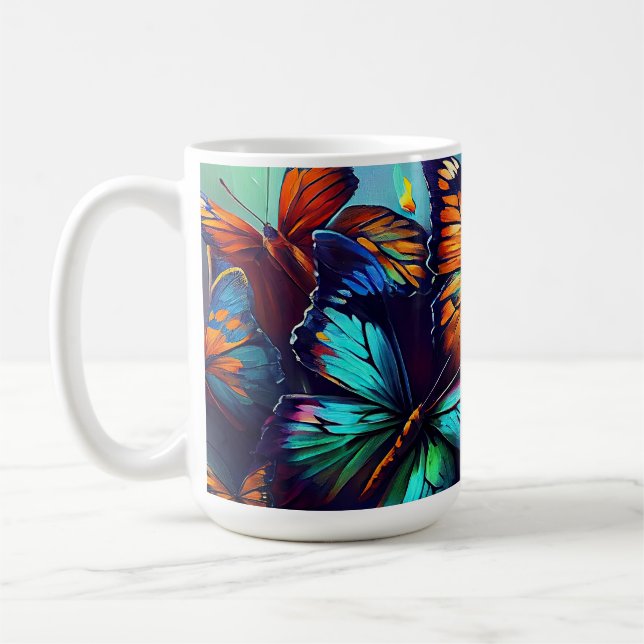 Butterflies Oil Painting Style design12 Coffee Mug (Left)