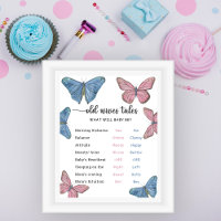 Butterflies - Old Wives Tales Gender Reveal Board