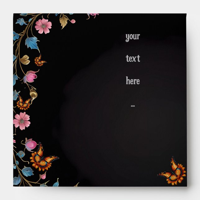 Butterflies on a black  envelope (Front)