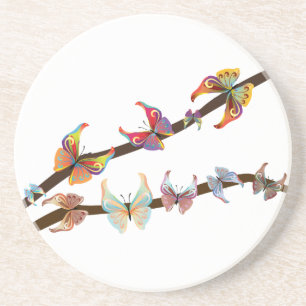Butterflies on a Branch Coaster