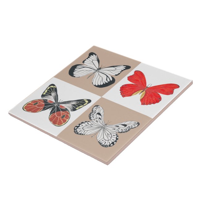 Butterflies on a Ceramic Tile ( 5 ) (Side)