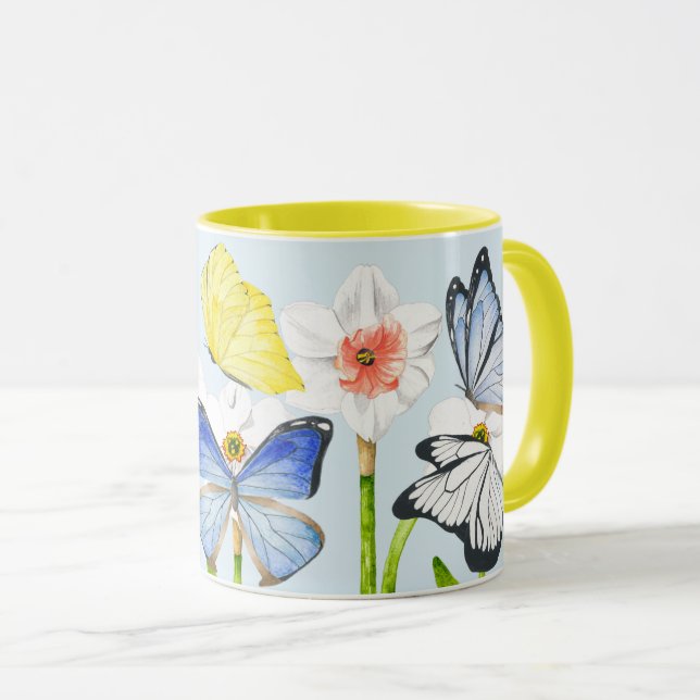 Butterflies on a Combo Mug (Front Right)