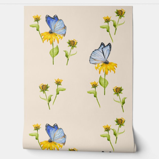 Butterflies on a  wallpaper (Unrolling)