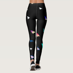 Butterflies on Black Leggings