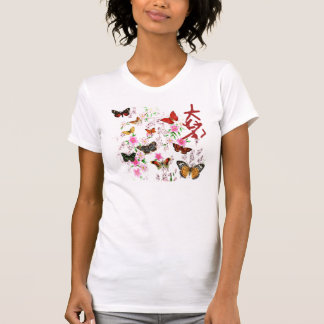 Butterflies on cherry blossom shirt