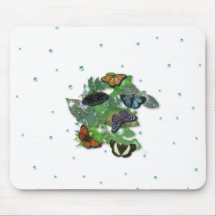 Butterflies on Leaves Mouse Pad