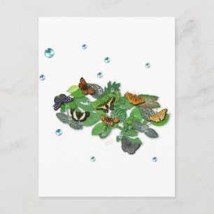 Butterflies on Leaves Postcard