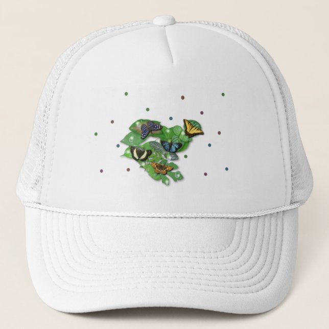Butterflies on Leaves Trucker Hat (Front)