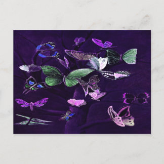 Butterflies On Purple Postcard