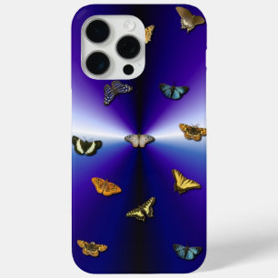 Butterflies on purple rainbow iPhone 15 pro max case