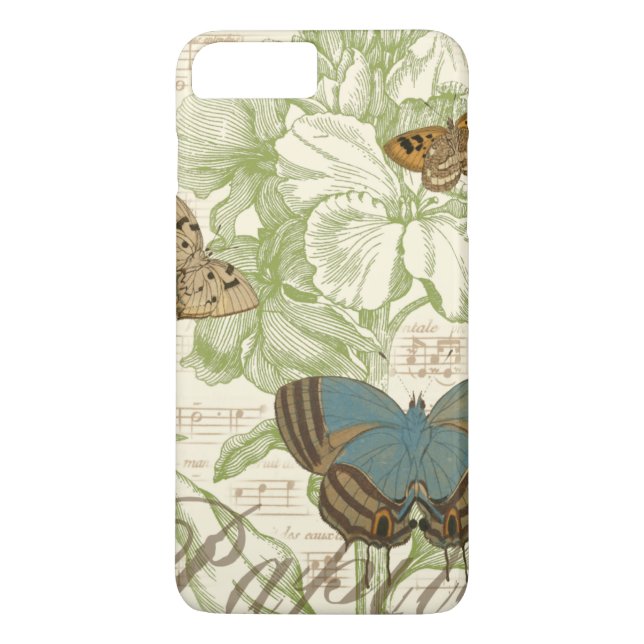 Butterflies on Sheet Music with Floral Design Case-Mate iPhone Case (Back)