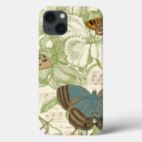 Butterflies on Sheet Music with Floral Design