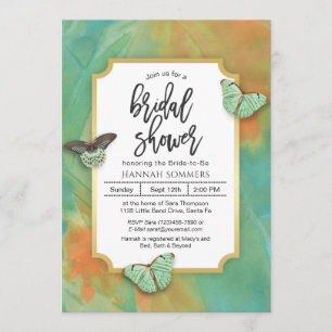 Butterflies on Southwest Colours Bridal Shower Invitation