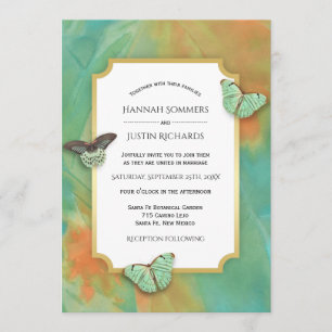 Butterflies on Southwest Colours Wedding Invitatio Invitation