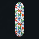 Butterflies on White & Name or Text Skateboard<br><div class="desc">Stand out with this unique butterflies on white print skateboard.  Complete with your name or text.</div>