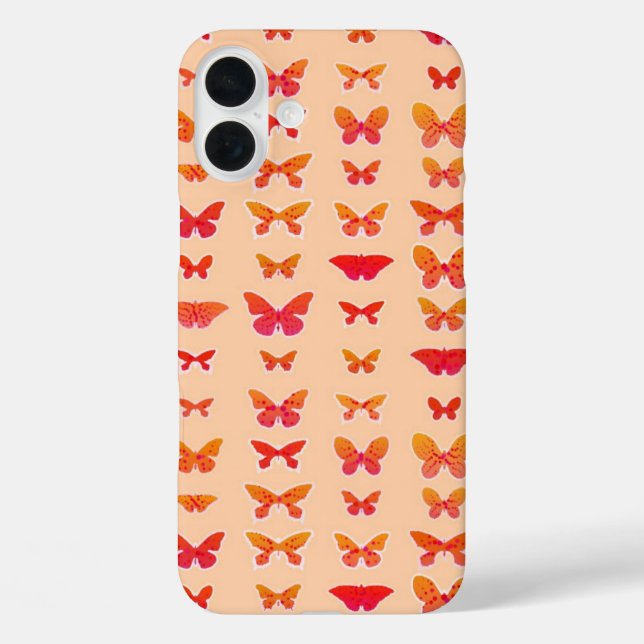 Butterflies, orange, coral, orange background Case-Mate iPhone case (Back)