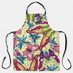 Butterflies Over Flowers Meadow View Apron